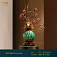 縱歡高端全銅梅花擺件大漆花瓶客廳邊幾入戶(hù)玄關(guān)桌面裝飾開(kāi)業(yè)喬遷禮物 《梅開(kāi)五?！伏S銅大漆五福瓶