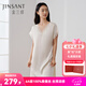 金三塔真絲睡衣女睡裙100%桑蠶絲優(yōu)雅涼感V領(lǐng)短袖居家服禮物 沙金色 XL