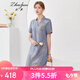 兆君2023春夏V領(lǐng)交織提花連衣裙女 立體細(xì)膩透氣中國(guó)風(fēng)桑蠶絲裙 灰紫 L