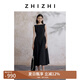 致知ZHIZHI 宣清瀅 無(wú)袖連衣裙女2025夏季新款流行一字領(lǐng)設計 黛黑 XS
