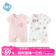 舒貝怡2件裝嬰兒衣服夏季薄款新生兒連體衣短袖哈衣兒童爬服粉色80CM