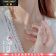 法蔻（farcoko）品牌幾何項鏈女士銀小清新鎖骨鏈時尚飾品情人節(jié)生日禮物送女友 菱形幾何項鏈-O字鏈 -【精美高檔禮盒】