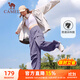 駱駝（CAMEL）直筒梭織工裝長(zhǎng)褲女防潑水百搭傘兵褲 C24CA6L6619 拂袖紫 L