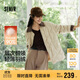 森馬（Semir）羽絨服女中長款輕薄肌理寬松2025撞色燈芯絨翻領(lǐng)冬裝109725113027