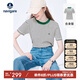 Navigare意大利小帆船女士水手風(fēng)條紋短袖圓領(lǐng)針織衫2324504501 白/綠 M 