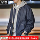 馬登工裝 美式復(fù)古休閑牛仔外套cityboy翻領(lǐng)男士教練夾克潮流痞帥秋季 深藍(lán)色 (寬松偏大) M