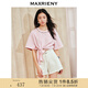 MAXRIENY精致休閑感蝴蝶結綁帶t恤修身顯瘦上衣女 薔薇粉 M 02/36