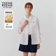 Teenie Weenie小熊女裝襯衫夏季新款松弛老錢氣質(zhì)亞麻白色長袖襯衣 白色 S