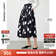 朗姿法式復(fù)古小香風(fēng)波點(diǎn)流行半裙女春新款高級(jí)感氣質(zhì)半身裙 黑色2 L