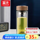 富光雙層玻璃杯水杯男女車載家用高硼硅玻璃杯泡茶杯帶茶隔玻璃杯子  咖色 500ml 雙層玻璃直杯