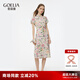 歌莉婭真絲旗袍夏2025新款桑蠶絲新中式盤扣優(yōu)雅連衣裙1E3L4K1Y0 2DD粉彩繁花印花 M