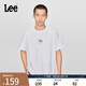 Lee25新品舒適版圓領(lǐng)鐳射光盤圖案印花男短袖T恤休閑LMT0098444LE 白色 L