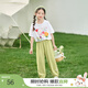 茵曼兒童女童防蚊褲涼感休閑長褲2025夏季洋氣束腳褲子薄款中大童潮 綠色-F3832174A 140
