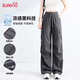 班尼路（Baleno）工裝直筒長褲2025年夏季新款時(shí)尚潮流高腰顯瘦藏肉寬松舒適休閑褲