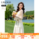 lagogo拉谷谷2025年新款波西米亞風(fēng)兩件套連衣裙女OALL834WG6 米色 M