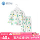 舒貝怡兒童內(nèi)衣套裝純棉寶寶睡衣褲嬰兒衣服夏季空調(diào)服秋衣秋褲綠80CM