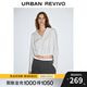 UR2025秋季新款女裝流動(dòng)哲學(xué)潮流扭結條紋罩衫襯衫UWJ250058 本白條紋 (面料微透) XS
