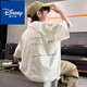 迪士尼（Disney）男童T恤百搭短袖夏季2025新款中大童寬松休閑潮流涼感半袖字母純 米色貼布T恤 160 建議身高153左右