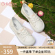金利來（goldlion）女鞋平底小白鞋女免系帶大頭舒適耐穿休閑板鞋 601220192米杏37