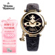 薇薇安·威斯特伍德（Vivienne Westwood）西太后小金表手表女士皮帶生日送女生禮物學生七夕情人節(jié)禮物 黑金土星女表 VV006BKGD 32mm