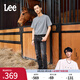 Lee【張凌赫代言】涼涼褲25新品723修身中腰直筒輕薄黑灰男牛仔褲 黑灰色 32