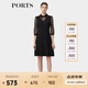 PORTS寶姿春季新品女裝鏤空花卉衣袖休閑風(fēng)連衣裙ALP8D023JWP052 黑色 M (6)