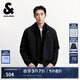 杰克·瓊斯（JACK&JONES）25年男裝秋季夾克男士拉鏈翻領(lǐng)短款外套男黑色針織休閑長袖上衣 E43純黑色 S （170）