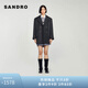 SANDRO經典款女裝法式通勤雙排扣灰色翻領棉服外套SFPOU00573 24/灰色 32
