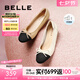 百麗（Belle）七夕禮物小香風(fēng)平跟單鞋女商場(chǎng)同款蝴蝶結(jié)媽媽淺口鞋Z8R1DAQ4 杏色 39 (245mm)