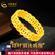 中國黃金（CHINA GOLD）黃金戒指古法銅錢戒指招財進寶錢幣戒指財源滾滾送女友七夕禮物 【約4.1g】圈號17