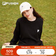 FILA FUSION斐樂(lè)潮牌情侶款套頭衛(wèi)衣2025秋簡(jiǎn)約寬松針織上衣