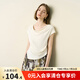 顏域不規(guī)則針織衫女2025夏季新款高級(jí)感堆堆領(lǐng)優(yōu)雅氣質(zhì)套頭上衣女 米白 L