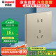 羅格朗（LEGRAND）開關插座面板 仕典米蘭金無邊框大面板10A五孔插座套餐 單只裝