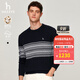 哈吉斯（HAZZYS）男裝 秋冬款毛衣復古幾何圖案針織羊毛衫男ABYZD0BDF39 深藏青色DN L (175/96A 48)