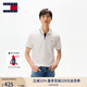 TOMMY JEANS【潮流鑲邊】25夏季男裝純棉珠地網眼商務翻領短袖T恤POLO20745 白色YBL M