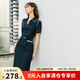 顏域（YANYEE）收腰波點連衣裙女夏裝2024新款輕熟風(fēng)V領(lǐng)職場氣質(zhì)包臀一步裙 黑色 M/38