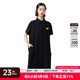 幻走（MOVEUP）2025夏季新款.FUN系列Polo領(lǐng)糖果章仔印花針織連衣裙 夜黑 L