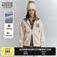Teenie Weenie小熊女裝冬季簡(jiǎn)約風(fēng)戶外格紋雙頭拉鏈中長(zhǎng)款衛(wèi)衣開(kāi)衫 乳白色 XS (155)