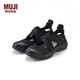 無印良品（MUJI）男女通用 運(yùn)動涼鞋（男士/女士）無性別 忍者鞋 厚底 EKB12A4S 黑色 250mm  /M/40碼(2.0)