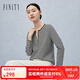 菲妮迪品牌T恤春季新款簡約休閑風黑白條紋V領(lǐng)時尚減齡上衣女 黑白條 XL