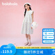 巴拉巴拉女童裙子兒童連衣裙2025夏裝大童荷葉邊甜美A字傘裙208225111013