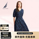 諾帝卡（NAUTICA）【商場同款】女裝春夏新款萊賽爾親膚透氣休閑連衣裙女41DO04 藏青色4NV M