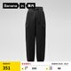 蕉內(nèi)（Bananain）熱皮502+女士工裝長褲子束腳休閑運動寬松保暖25秋冬季款女裝衣服 黑色 M