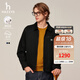 哈吉斯（HAZZYS）男裝 春秋款寬松外套【PHIZ系列】牛仔夾克男ASVZU0BCI18 黑色BK L （175/96A 48）