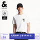 杰克·瓊斯（JACK&JONES）男裝25年短袖T恤男士夏季棉質(zhì)涼感圓領(lǐng)潮流休閑卡通熊貓印花半袖 A06本白色 常規(guī) M 175