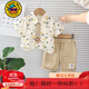 G.DUCKKIDS童裝男童套裝夏季2025新款兒童短袖中小童寶寶1歲衣服襯衫卡通 滿(mǎn)印熊卡其色aokqscc 100碼建議2~3歲【 90-100】cm