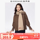 佐丹奴棉衣外套女秋冬夾棉拼接羅紋大翻領(lǐng)棉服夾克女05375713