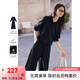 梵希蔓藏青色開春穿搭衛(wèi)衣套裝女2025年新款連帽外套闊腿褲兩件套 A0675 藏青色 XL