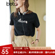 betu百圖女裝春裝新款寬松韓版卡通印花短袖T恤ins潮JD2102T08 黑色 XS