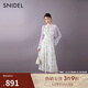 SNIDEL2025春夏優(yōu)雅荷葉邊小飛袖印花茶歇連衣裙SWFO252316 白色 M (1)